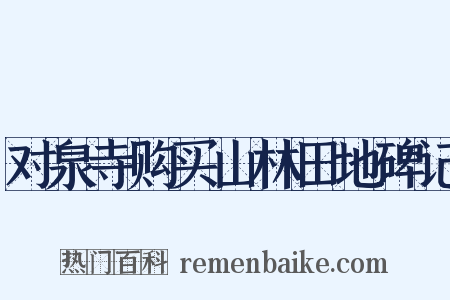 对泉寺购买山林田地碑记是什么意思的图片